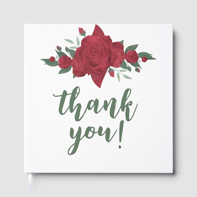 Libro De Visitas Red Roses Boho Boda (Anverso)