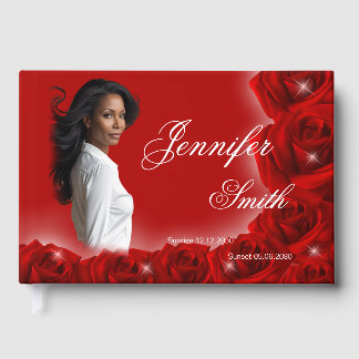 Libro De Visitas Red Roses Memorial Guest Book