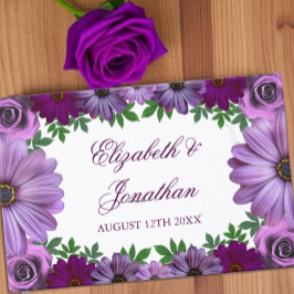 Libro De Visitas Regal Purple Floral Wedding
