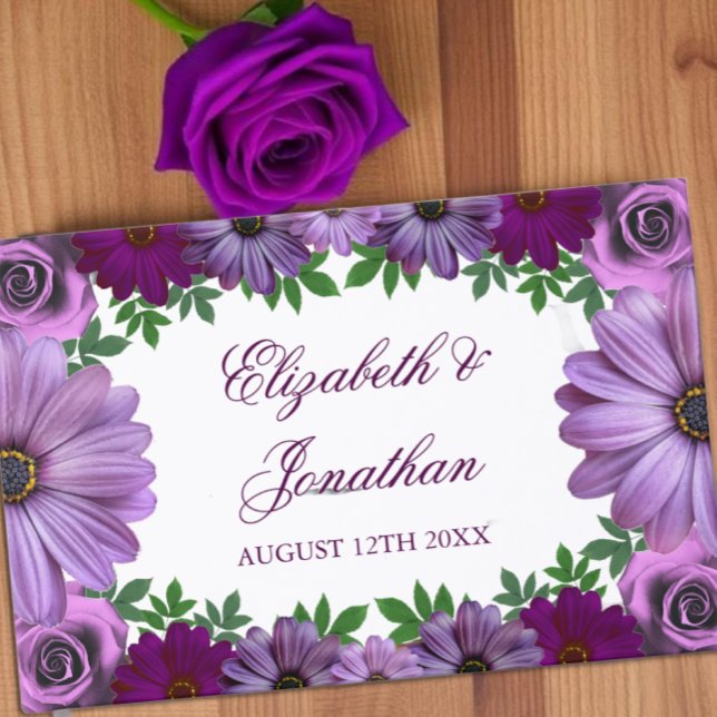 Libro De Visitas Regal Purple Floral Wedding (Subido por el creador)