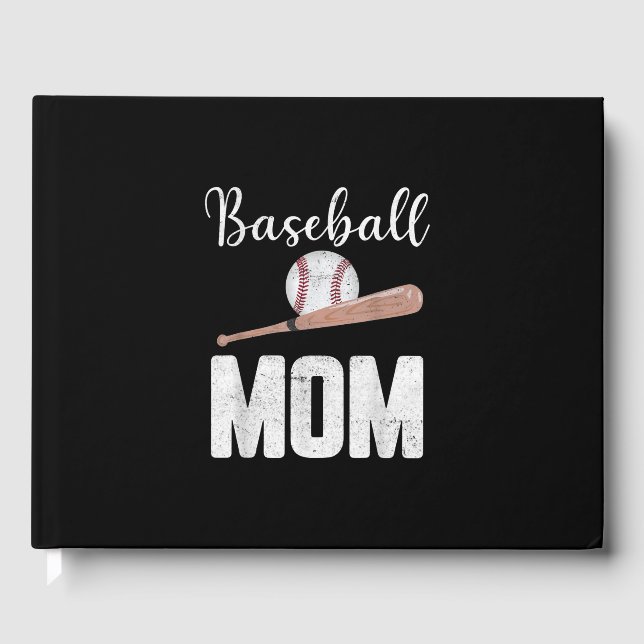 Libro De Visitas Regalo De Béisbol De Mamá Cute (Anverso)