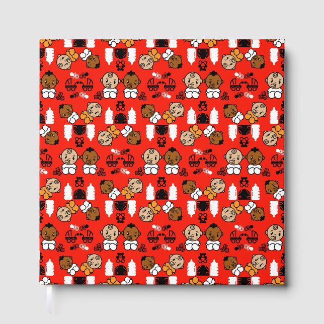 Libro De Visitas Regalo único de Recién nacido Naranja (Anverso)