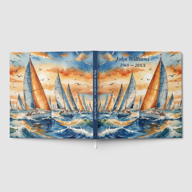 Libro De Visitas Regatta De Barco Acuático Para Servicio Memorial (Lleno)