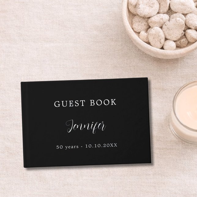 Libro De Visitas Relieve metalizado de plata negra de cumpleaños de (Subido por el creador)