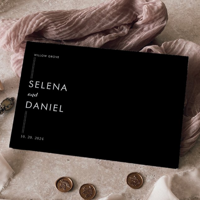 Libro De Visitas Relieve metalizado dorado Boda negro elegante form (Subido por el creador)