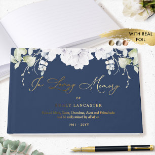 Libro De Visitas Relieve metalizado Elegante En El Funeral Floral B