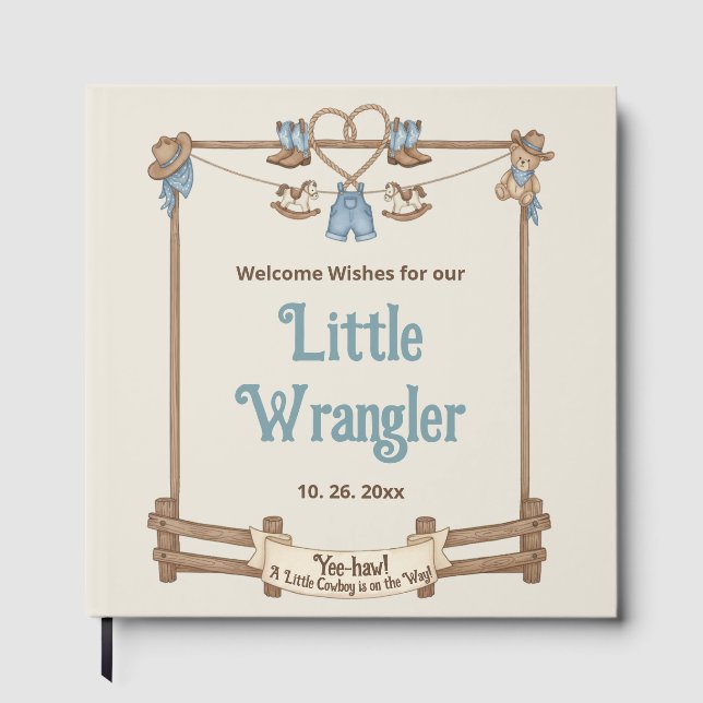Libro De Visitas Relieve metalizado occidental "Little Wrangler" Ba (Anverso)