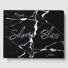 Libro De Visitas Relieve metalizado plateado en el 25º aniversario