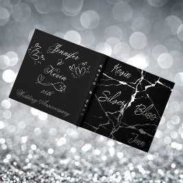 Libro De Visitas Relieve metalizado plateado en el 25º aniversario 