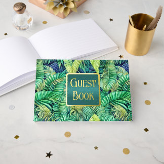 Libro De Visitas Relieve metalizado real de la vegetación tropical
