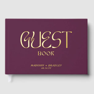 Libro De Visitas Relieve metalizado Real Elegante Boda de guión de