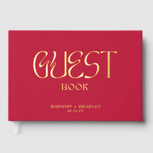 Libro De Visitas Relieve metalizado Real Elegante Boda de guión de