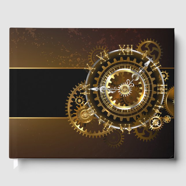 Libro De Visitas Reloj de vapor con engranajes antiguos (Anverso)