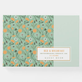 Libro De Visitas Rental Guest Book Dandelion Naranja Floral