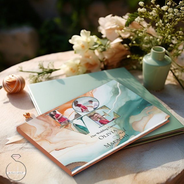 Libro De Visitas Resumen Agate Terracotta Marble (Make sure your guests have a place to leave their names and a short note  for your wedding keepsake)