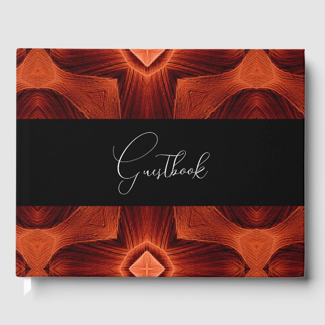 Libro De Visitas Resumen Naranja Patrón Boda de cosecha (Anverso)