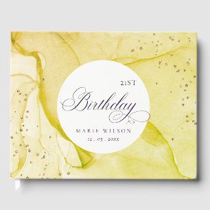 Libro De Visitas Resumen Pastel Earthy Lime Green Cualquier Cumplea