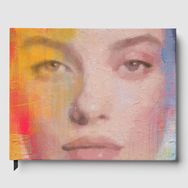 Libro De Visitas Retrato abstracto vibrante con impasto (Anverso)