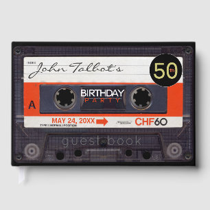 Libro De Visitas Retro Audiotape S 50 cumpleaños fiesta HCGB2