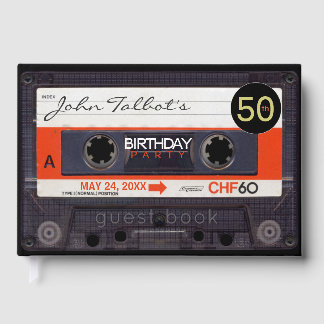 Libro De Visitas Retro Audiotape S 50 cumpleaños fiesta HCGB2