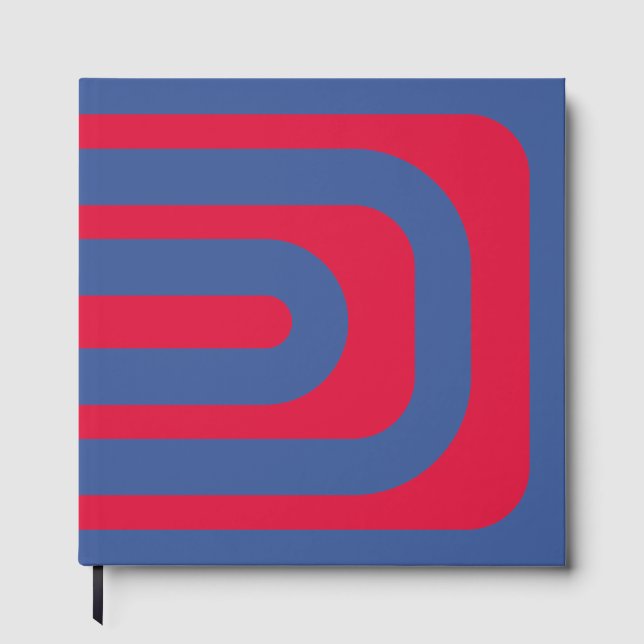Libro de visitas Retro Crimson & Blue – Personaliz (Anverso)
