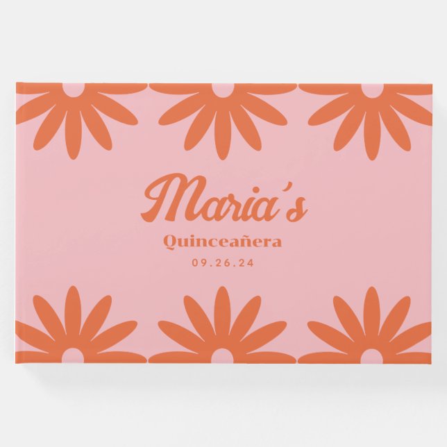 Libro De Visitas Retro Daisy Quinceanera (Anverso)