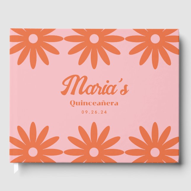 Libro De Visitas Retro Daisy Quinceanera (Anverso)