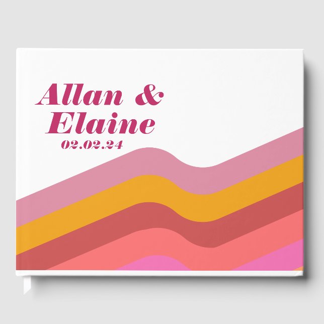 Libro de visitas Retro Groovy Naranja 70's (Anverso)