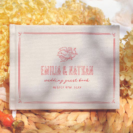 Libro De Visitas Retro Love Struck Hand Drawn Cupid Modern Wedding