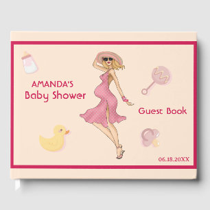 Libro De Visitas Retro Mom Blonde 2 Fiesta de Baby Shower