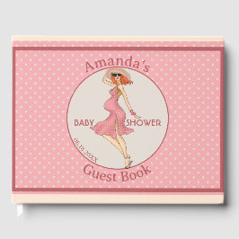 Libro De Visitas Retro Mommy Redhead Baby Shower Fiesta