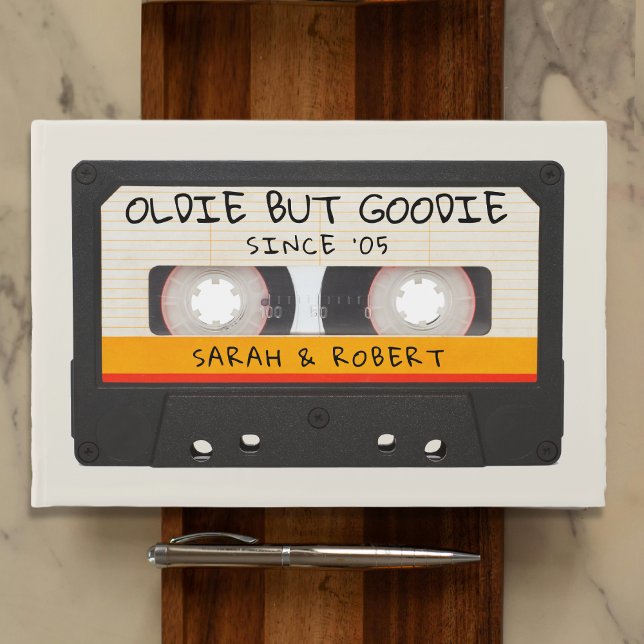 Libro De Visitas Retro Oldie Pero Goodie Cassette Tape Boda (Retro Oldie But Goodie Cassette Tape Wedding Guest Book
)