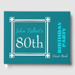 Libro De Visitas Retro White Frame 80th Birthday Guest Book<br><div class="desc">Estilo vintage y retro para este libro de personalizables de cumpleaños número 80 con marco blanco. Puede cambiar fácilmente el fondo del color y el texto (fuente,  color,  tamaño y posición) haciendo clic en el botón personalizar.</div>