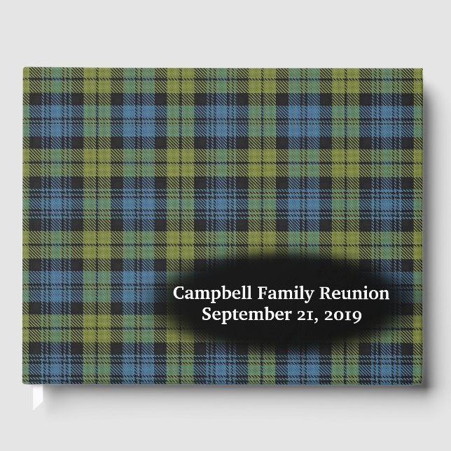 Libro De Visitas Reunión familiar escocesa Campbell Tartan Plaid (Anverso)