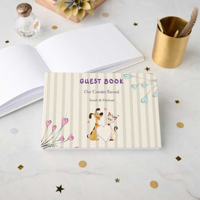Libro De Visitas  Revelación de género de perro y gato   (Anverso Abierto)