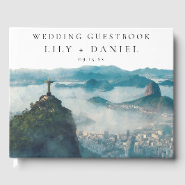 Libro De Visitas Rio de Janeiro Skyline Watercolor Wedding