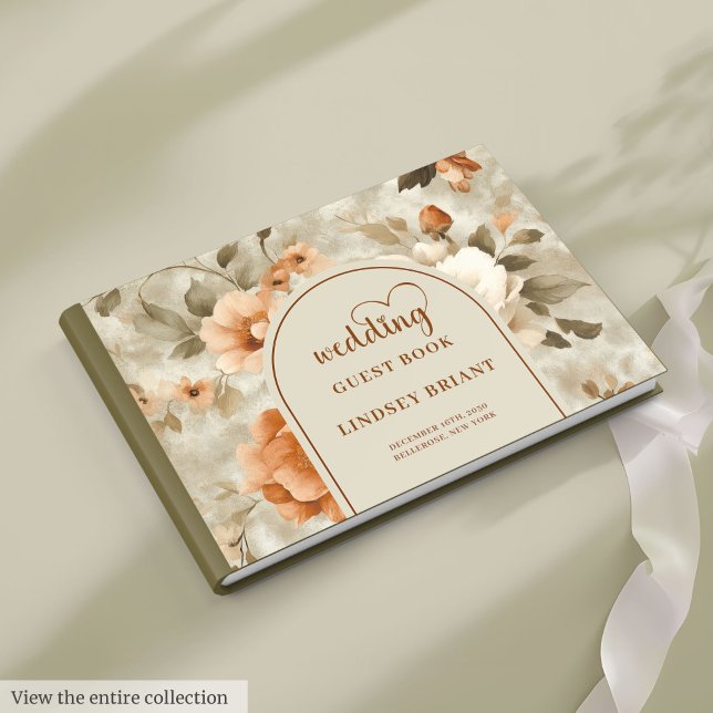 Libro De Visitas Romantic Boho Rusty Ivory Sage Flowers Wedding (Romantic Boho Rusty Ivory Sage Flowers Wedding Guest Book

)