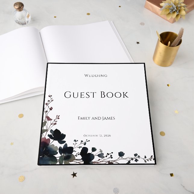 Libro De Visitas Romantic Floral Wedding Soft Elegant (Anverso Abierto)