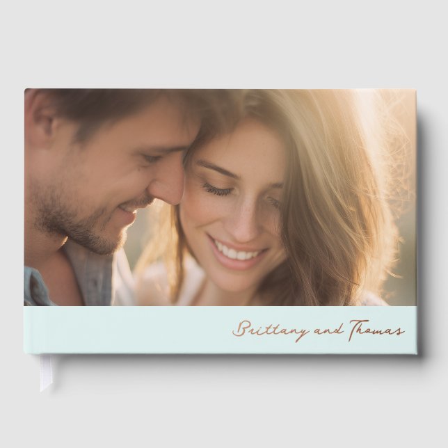 Libro De Visitas Romantic Mint Green Photo (Anverso)