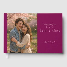 Libro De Visitas Romantic Pink Petals Wedding Guest Book