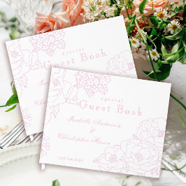 Libro De Visitas Romantic Wedding Peonies Delicate Blush Pink