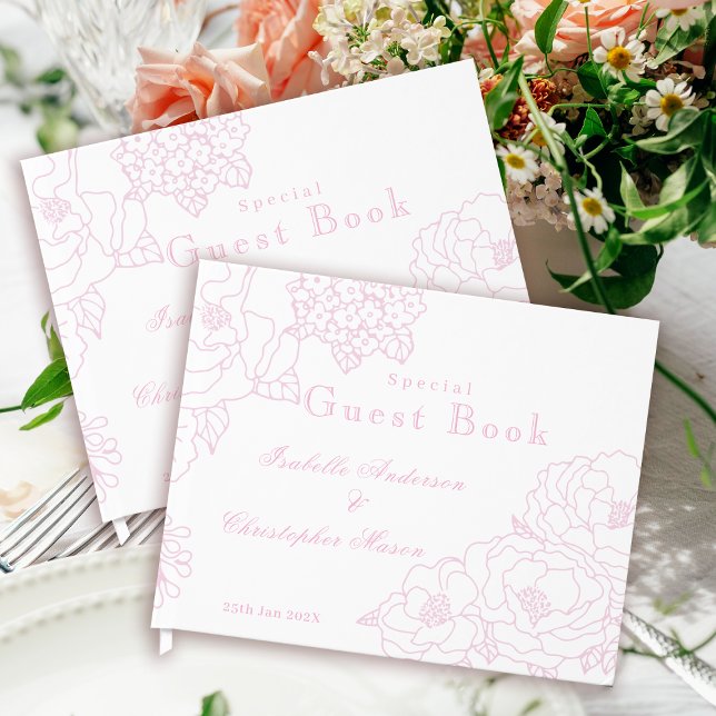 Libro De Visitas Romantic Wedding Peonies Delicate Blush Pink (Subido por el creador)