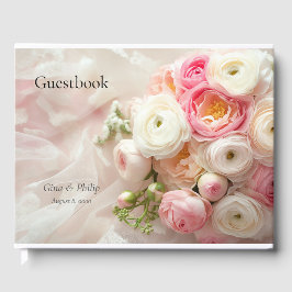Libro De Visitas Ropa de arándano rosa y blanco