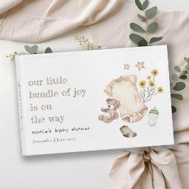 Libro De Visitas Ropa de bebé verde Boho Género Baby Shower neutral