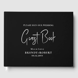 Libro De Visitas Ropa negra Guión sencillo Tarjeta de bienvenida