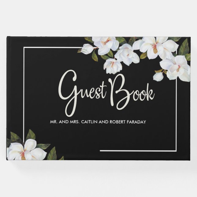 Libro De Visitas Rosa blanca vintage (Anverso)