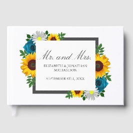 Libro De Visitas Rosa de girasol Daisy Floral Boda
