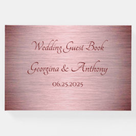 Libro De Visitas Rosa de oro Copper Burgundy Boda