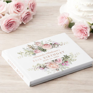 Libro De Visitas Rosa de verano Jardín Floral rosa 80 cumpleaños