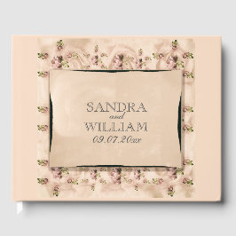 Libro De Visitas Rosa de Vintage Boda Guest Book